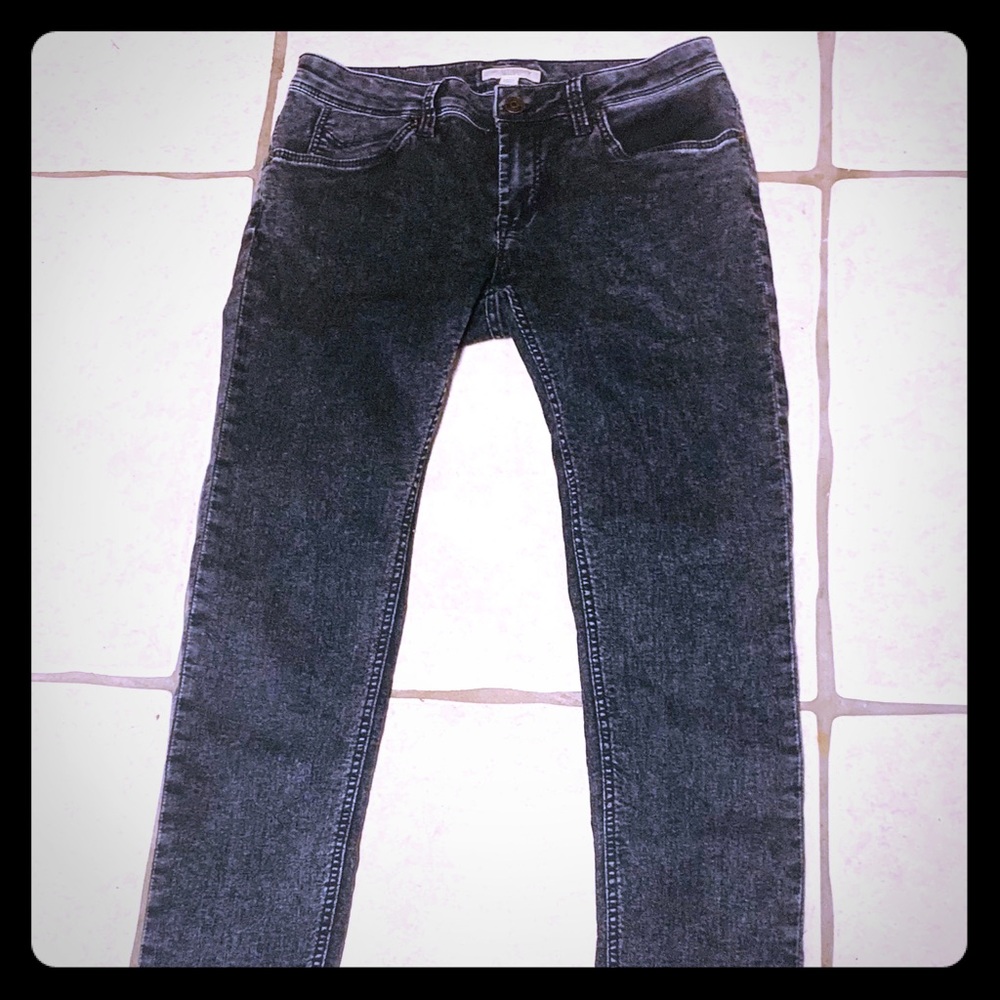 Burberry Brit Skinny Black Whitewash Denim Jeans Sz 29